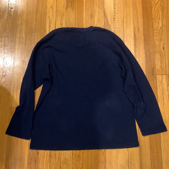 Chaps Blue Mens Waffle Knit Long Sleeve Top, Size Medium - Picture 2 of 5